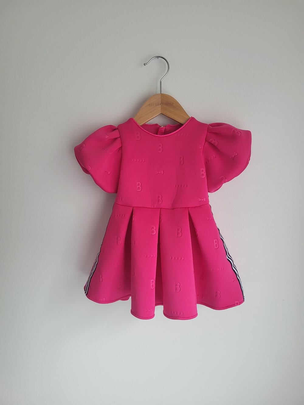 Baker by Ted Baker Toddler Girl Hot Pink Pleated Special Occasion Party Dress